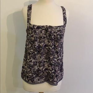Banana Republic PurpleGray sleeveless silk blouse